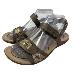 Abeo Brynn Snake Print Sandals Size 8 N Adjustable Comfort Casual Animal